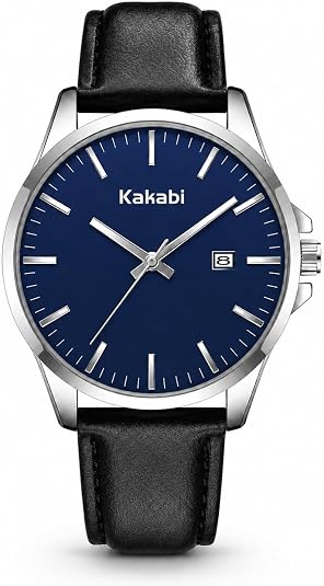 Watches for Men, Minimalist Leather Watch Classic Analog Quartz Date