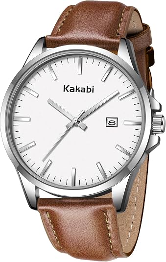 Watches for Men, Minimalist Leather Watch Classic Analog Quartz Date