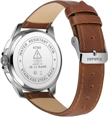 Watches for Men, Minimalist Leather Watch Classic Analog Quartz Date